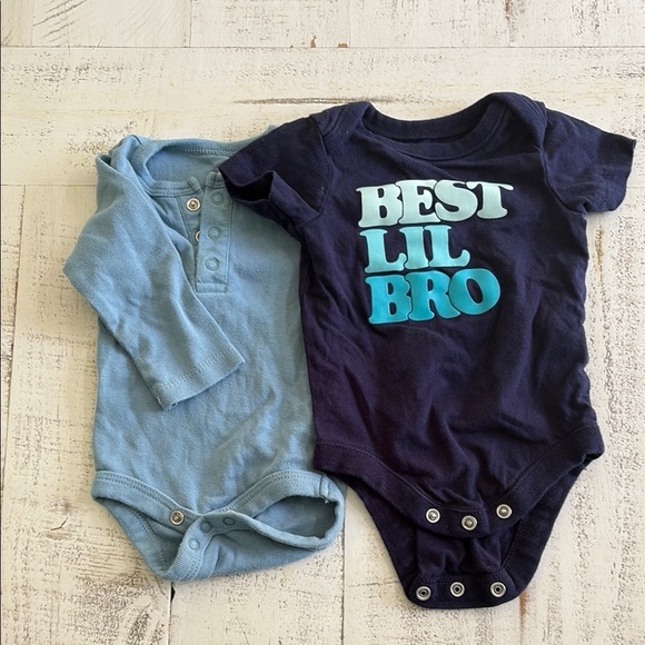 Other - Baby Bodysuit Set - Blue and Navy best little bro